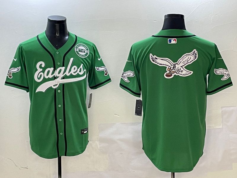 Men Philadelphia Eagles Blank Green three generations Jointly Name 2025 Nike Limited NFL Jersey style 15->->NFL Jersey